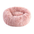 ドーナツ円形の柔らかく柔らかい猫のベッド、猫のクッションのベッドのプラシ天の毛皮の物質的な灰色/ピンク色 サプライヤー