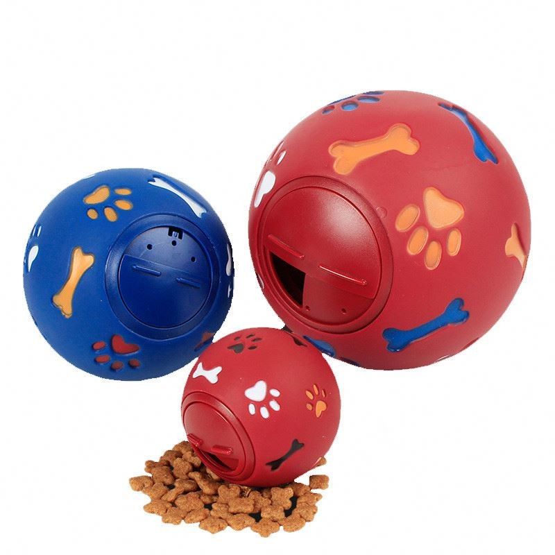 青/赤い色犬の策略の球、訓練ペットのためにChewable犬の軽食の球 サプライヤー